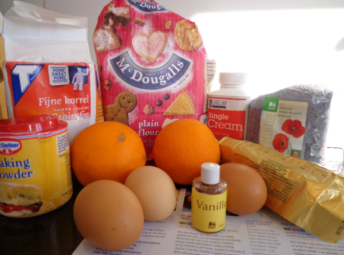 orange and poppyseed muffin ingredients